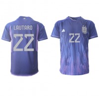 Argentína Lautaro Martinez #22 Vonkajší futbalový dres MS 2022 Krátky Rukáv